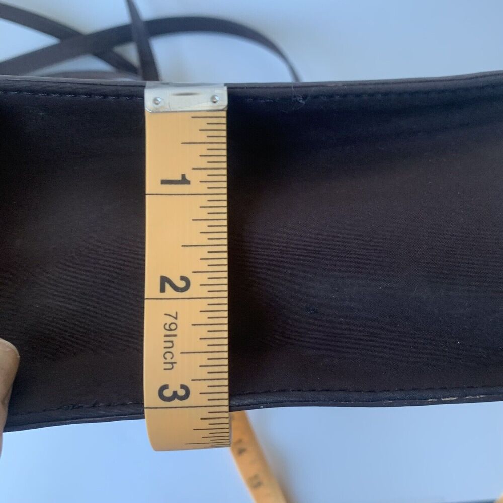 ENZO ANGIOLINI Croc Leather Shoulder Bag Purse Dark Brown Tote Business Work - Picture 9 of 11